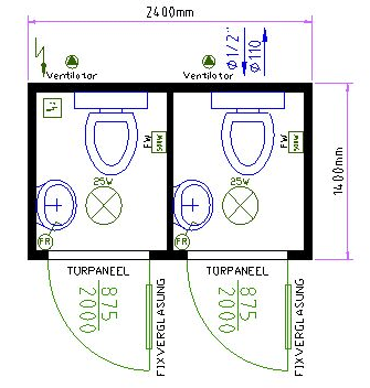 WC floor plan